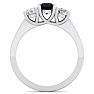 1 Carat Black Diamond Three Stone Ring In 14 Karat White Gold Image-3
