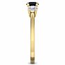 1 Carat Black Diamond Three Stone Ring In 14 Karat Yellow Gold Image-4
