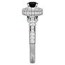 1 1/2 Carat Black Diamond Halo Engagement Ring In 14 Karat White Gold Image-4
