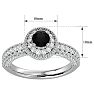 1 1/2 Carat Black Diamond Halo Engagement Ring In 14 Karat White Gold Image-5