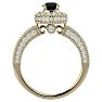 1 1/2 Carat Black Diamond Halo Engagement Ring In 14 Karat Yellow Gold Image-3