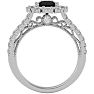 2 1/4 Carat Black Diamond Halo Engagement Ring In 14 Karat White Gold Image-3