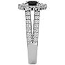 2 1/4 Carat Black Diamond Halo Engagement Ring In 14 Karat White Gold Image-4