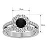 2 1/4 Carat Black Diamond Halo Engagement Ring In 14 Karat White Gold Image-5