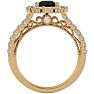 2 1/4 Carat Black Diamond Halo Engagement Ring In 14 Karat Yellow Gold Image-3