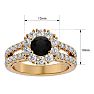 2 1/4 Carat Black Diamond Halo Engagement Ring In 14 Karat Yellow Gold Image-5
