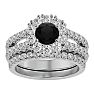 2 1/2 Carat Black Diamond Bridal Set In 14 Karat White Gold Image-1