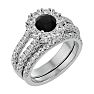 2 1/2 Carat Black Diamond Bridal Set In 14 Karat White Gold Image-2