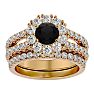 2 1/2 Carat Black Diamond Bridal Set In 14 Karat Yellow Gold Image-1