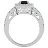 2 1/2 Carat Black Diamond Halo Engagement Ring In 14 Karat White Gold Image-3