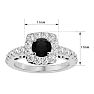 2 1/2 Carat Black Diamond Halo Engagement Ring In 14 Karat White Gold Image-5