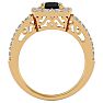 2 1/2 Carat Black Diamond Halo Engagement Ring In 14 Karat Yellow Gold Image-3