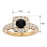 2 1/2 Carat Black Diamond Halo Engagement Ring In 14 Karat Yellow Gold Image-5