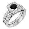 3 Carat Black Diamond Bridal Set In 14 Karat White Gold Image-2