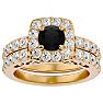 3 Carat Black Diamond Bridal Set In 14 Karat Yellow Gold Image-1