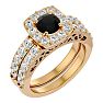 3 Carat Black Diamond Bridal Set In 14 Karat Yellow Gold Image-2
