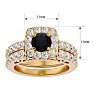 3 Carat Black Diamond Bridal Set In 14 Karat Yellow Gold Image-5