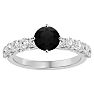 1 3/4 Carat Black Diamond Engagement Ring In 14 Karat White Gold Image-1