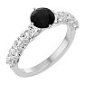 1 3/4 Carat Black Diamond Engagement Ring In 14 Karat White Gold Image-2