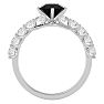 1 3/4 Carat Black Diamond Engagement Ring In 14 Karat White Gold Image-3