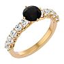 1 3/4 Carat Black Diamond Engagement Ring In 14 Karat Yellow Gold Image-2