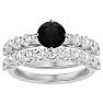 2 1/2 Carat Black Diamond Bridal Set In 14 Karat White Gold Image-1