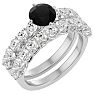2 1/2 Carat Black Diamond Bridal Set In 14 Karat White Gold Image-2