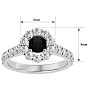1 1/2 Carat Halo Black Diamond Engagement Ring In 14 Karat White Gold Image-5