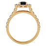 1 1/2 Carat Halo Black Diamond Engagement Ring In 14 Karat Yellow Gold Image-3
