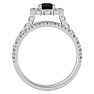 2 Carat Halo Black Diamond Bridal Set In 14 Karat White Gold Image-3
