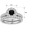 2 Carat Halo Black Diamond Bridal Set In 14 Karat White Gold Image-5