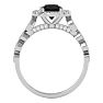 1 1/3 Carat Halo Black Diamond Engagement Ring In 14 Karat White Gold Image-3