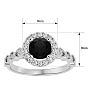 1 1/3 Carat Halo Black Diamond Engagement Ring In 14 Karat White Gold Image-5