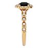 1 1/3 Carat Halo Black Diamond Engagement Ring In 14 Karat Yellow Gold Image-4
