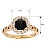 1 1/3 Carat Halo Black Diamond Engagement Ring In 14 Karat Yellow Gold Image-5