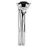 1 Carat Black Diamond Solitaire Ring With 1/5 Carat Enhancer In 14 Karat White Gold Image-4