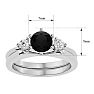 1 Carat Black Diamond Solitaire Ring With 1/5 Carat Enhancer In 14 Karat White Gold Image-5