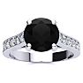 2 1/2 Carat Round Shape Black Diamond Engagement Ring In 14 Karat White Gold Image-1