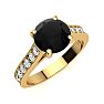 2 1/2 Carat Round Shape Black Diamond Engagement Ring In 14 Karat Yellow Gold Image-2