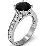 2 1/2 Carat Round Shape Black Diamond Engagement Ring In 14 Karat White Gold Image-2
