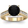2 1/2 Carat Round Shape Black Diamond Engagement Ring In 14 Karat Yellow Gold Image-1