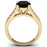 2 1/2 Carat Round Shape Black Diamond Engagement Ring In 14 Karat Yellow Gold Image-5