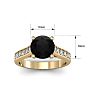 2 1/2 Carat Round Shape Black Diamond Engagement Ring In 14 Karat Yellow Gold Image-6