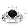 2 1/4 Carat Round Shape Black Diamond Intricate Vine Engagement Ring In 14 Karat White Gold Image-5