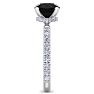 2 1/2 Carat Round Shape Hidden Halo Black Diamond Engagement Ring In 14 Karat White Gold Image-4