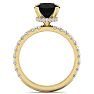 2 1/2 Carat Round Shape Hidden Halo Black Diamond Engagement Ring In 14 Karat Yellow Gold Image-3