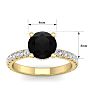 2 1/2 Carat Round Shape Hidden Halo Black Diamond Engagement Ring In 14 Karat Yellow Gold Image-5