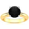 2 Carat Black Diamond Solitaire Engagement Ring In 14 Karat Yellow Gold Image-1