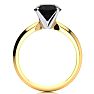 2 Carat Black Diamond Solitaire Engagement Ring In 14 Karat Yellow Gold Image-2