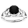 2 Carat Celtic Love Knot Black Diamond Engagement Ring In 14 Karat White Gold Image-1